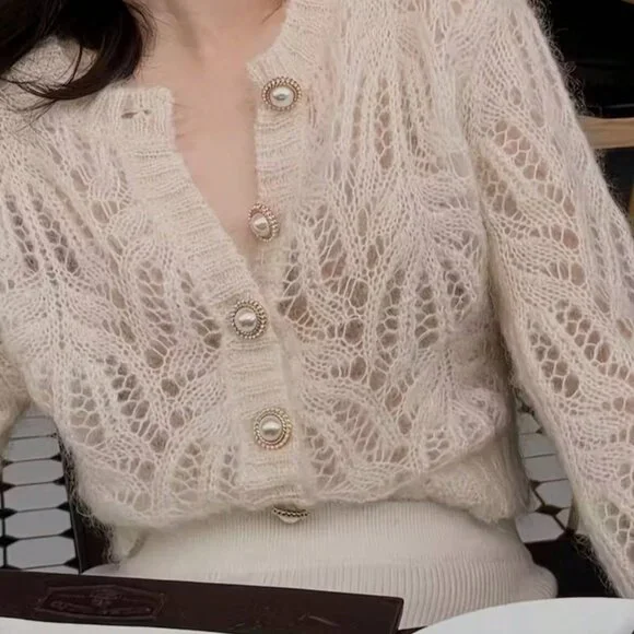 Apricot Elegant Women's Sweater - Picture 7 of 10